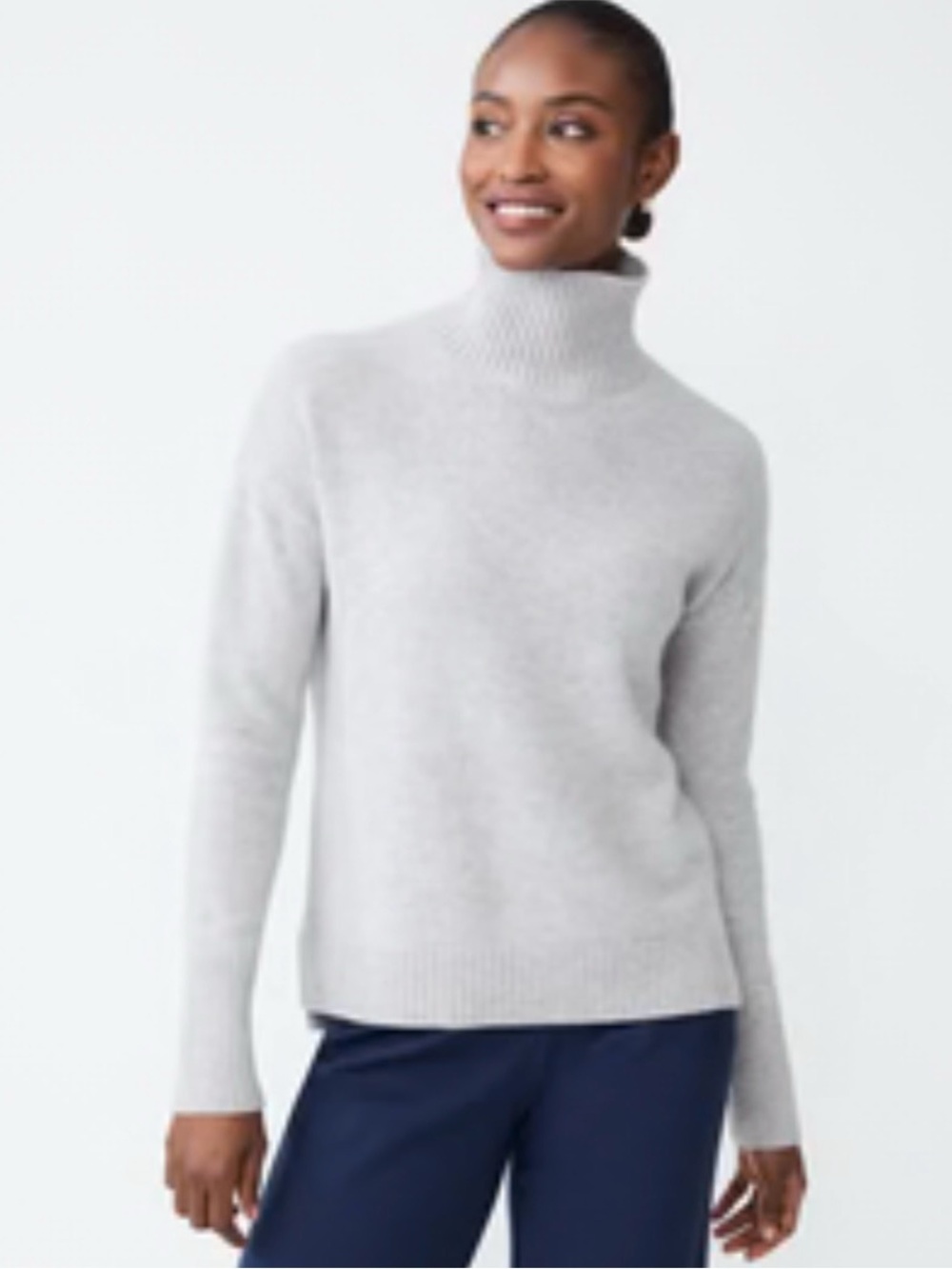 Light Gray Turtleneck Sweater - Classic Women's Knit